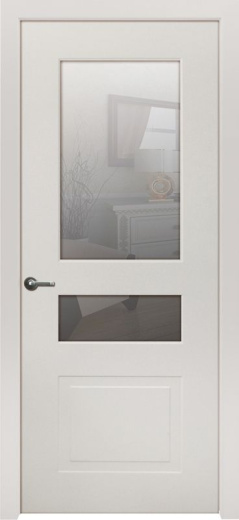 Дверь экошпон Твин 60 ПО с матовым стеклом