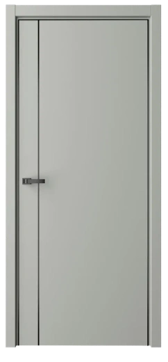 Дверь глухая Лайн-4 серая эмаль
