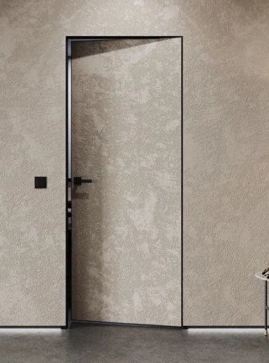 Скрытая дверь под покраску INVISIBLE ОПТИМ 59 реверсивная черная кромка правая