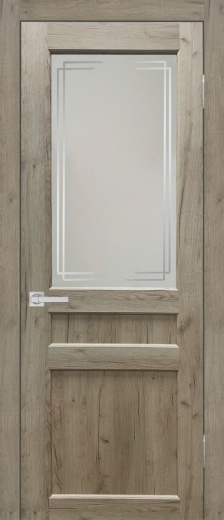 Дверь экошпон Евро 29 ПО дуб крафт серый