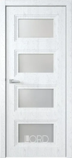 Дверь экошпон Монте 3 ПО стекло сатинат белый