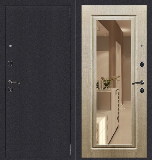 Входная дверь с зеркалом Атлант - левая