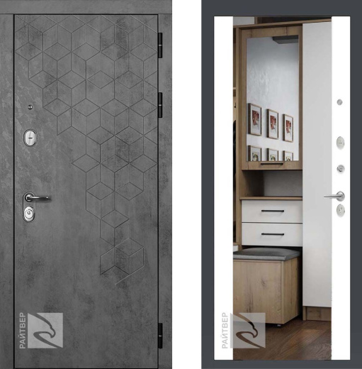 Входная дверь Лабиринт Z - Белый Софт - правая