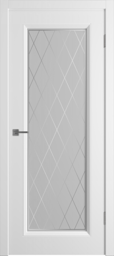 Дверь со стеклом Флорида белая эмаль стекло матовое с рисунком