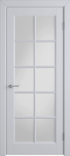 Дверь со стеклом Glanta светло-серая эмаль стекло White Cloud