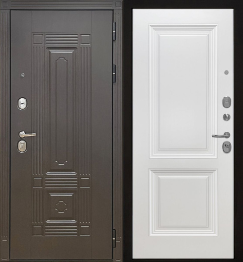 Входная дверь Мадрид Шелли - эмалит белый - - правая