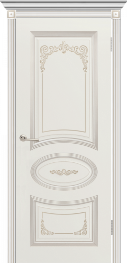 Дверь глухая Арма ПГ белая эмаль + патина