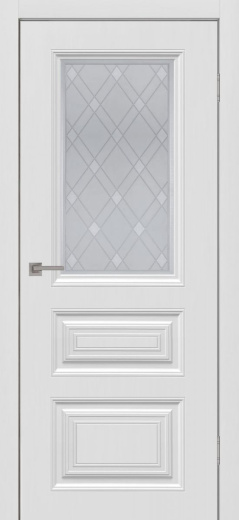 Дверь со стеклом Сонет-1 ПО белый эмалит