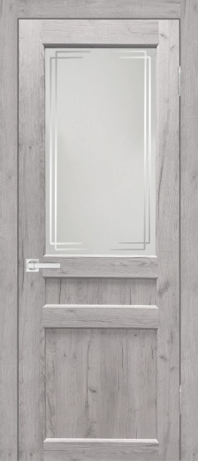 Дверь экошпон Евро 29 ПО граф белый