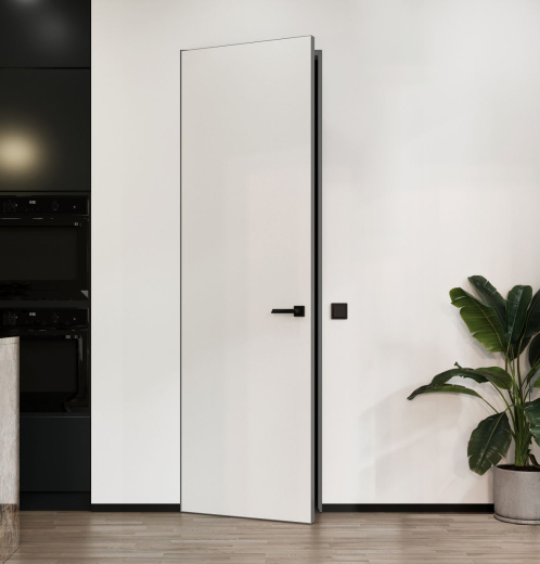 Дверь скрытая M2 Invisible на себя алюминиевая кромка правая