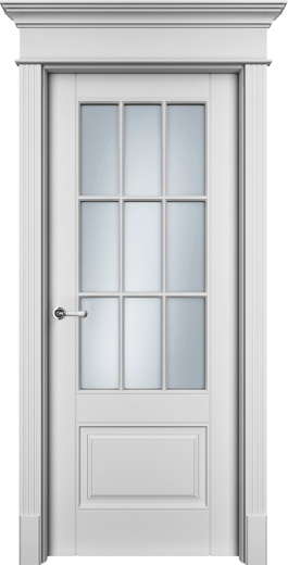 Дверь со стеклом Оксфорд-2 ПО белая эмаль