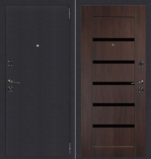 Входная дверь Атлант Техно - орех рифленый - - правая