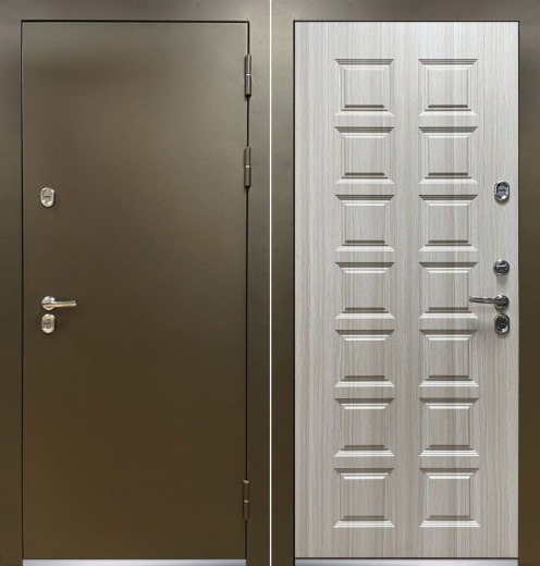 Входная уличная дверь Комби Термо - Капучино 960х2050 мм - правая