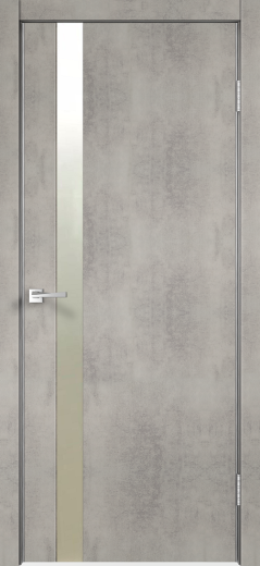 Дверное полотно Экошпон TECHNO Z1 цвет Муар светло-серый зеркало Матированное