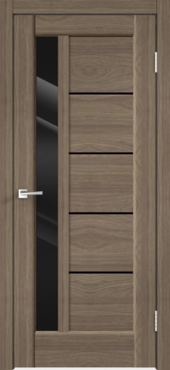 Дверное полотно Экошпон PREMIER 3 цвет Ильм Европейский стекло Лакобель черное