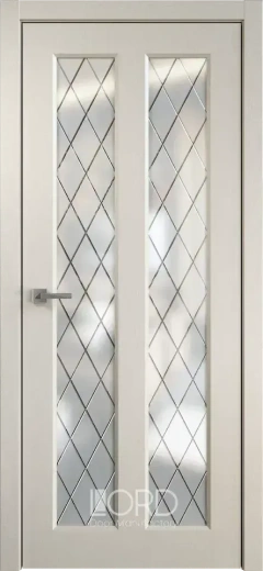 Дверь экошпон Corona К14 ПО стекло с гравировкой Romb