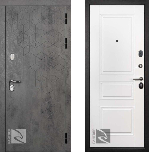 Входная дверь Лабиринт - Белый Софт - правая