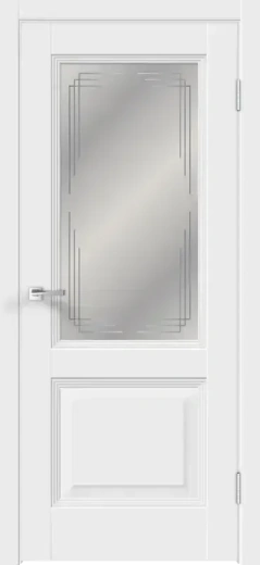 Дверное полотно Экошпон ALTO 15 2V цвет Белый Эмалит стекло Мателюкс