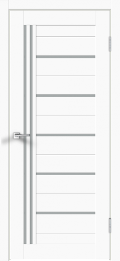 Дверное полотно Экошпон XLINE 17 цвет Белый Эмалит стекло Мателюкс