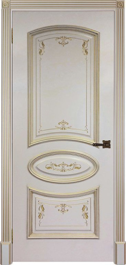 Дверь глухая Багет 3 ПДГ слоновая кость RAL 9001