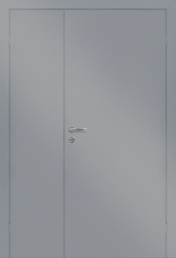 Дверь глухая ДГ + ответка с притвором серая эмаль