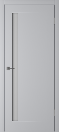 Дверь со стеклом Эклипс светло-серая эмаль стекло матовое с рисунком