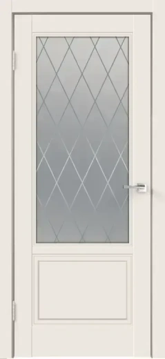 Дверное полотно Эмаль SCANDI 2V цвет Слоновая кость стекло РОМБ Мателюкс