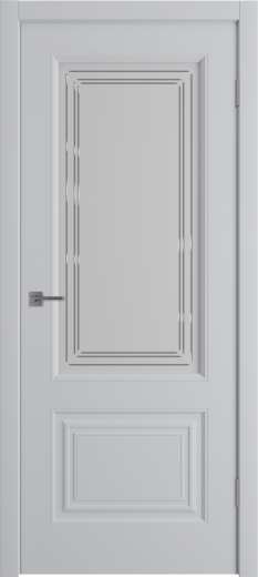 Дверь со стеклом Беатрис 2 светло-серая эмаль стекло матовое с гравировкой