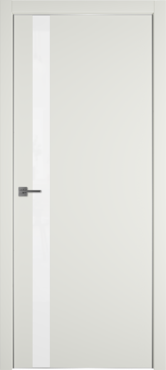 Дверь эмалекс Urban 1 SV mid white лакобель белое, кромка металл