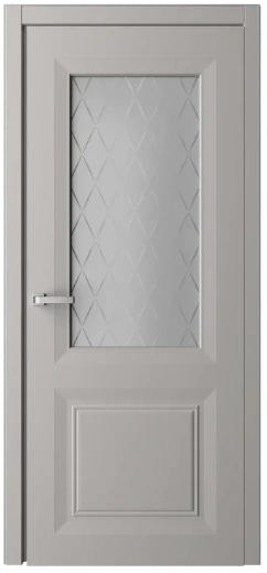 Дверь со стеклом Стиль Богема ПО серая эмаль