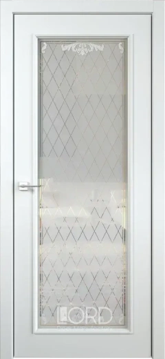 Дверь эмаль Miletti M6 ПО стекло рефлекторное с рисунком Rococo