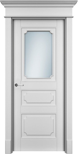 Дверь со стеклом Риан-3 ПО белая эмаль