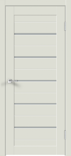 Дверное полотно Экошпон XLINE 15 цвет Светло-серый Эмалит стекло Мателюкс